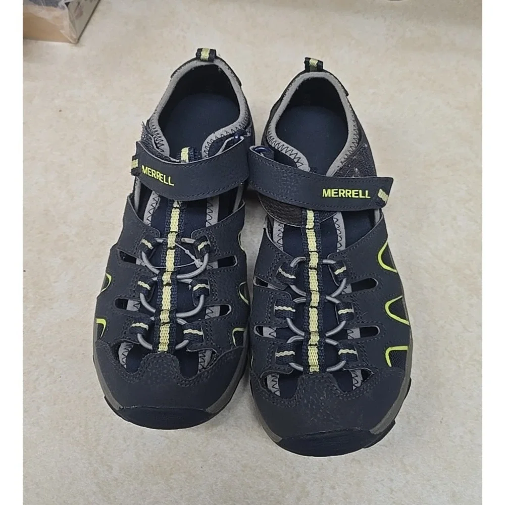 Merrell Hydro H2O Navy Blue Leather Outdoor Trail Hiker‎ Sandals Boys Size 6M